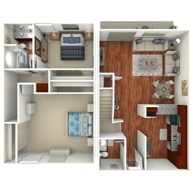 2 Bedroom Townhome Palms 534 floor plan